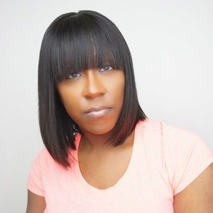 Black Bob w/ China Bangs Lace Front Human Hair Wig